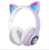 HiFi Universal Cute RGB Wireless Headphones STN28 Cat Ears Wireless Headphone Stereo Music Light up Gaming Headset with Mic