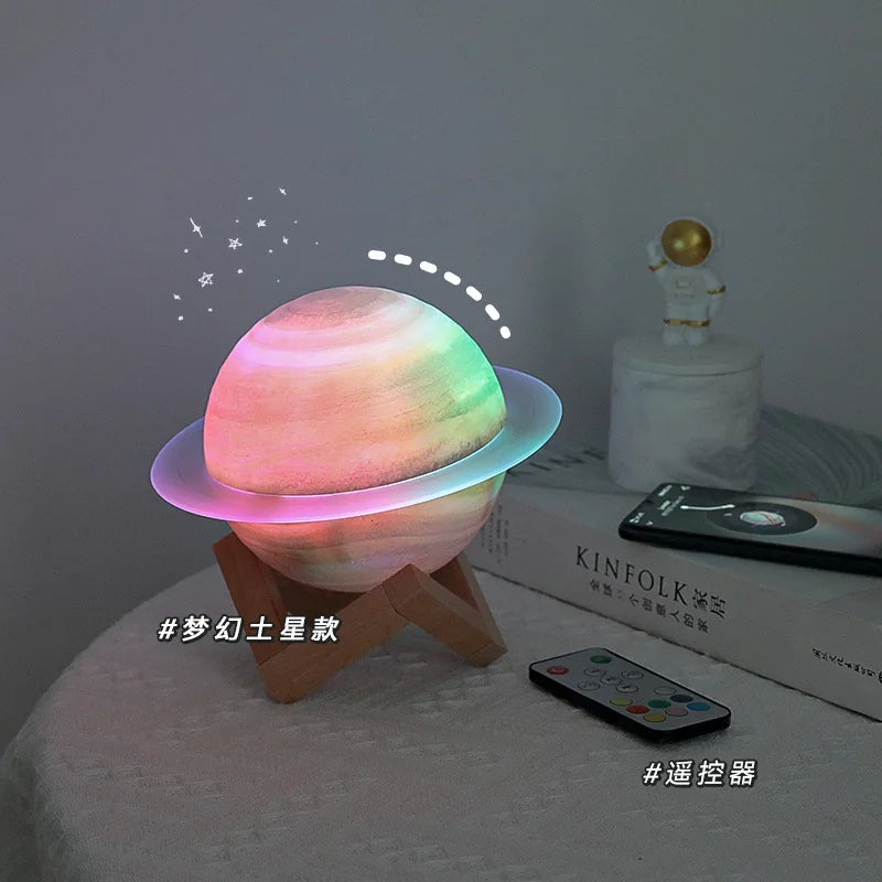 High-End Saturn for Bluetooth Gaming Speakers for Your Girlfriend Color-Changing Night Light Battery-Powered with Gift Included