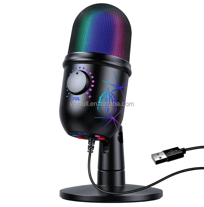 Professional Recording Studio USB Condenser Microphone with Tripod Stand for Phone PC Skype Online Gaming Vlogging