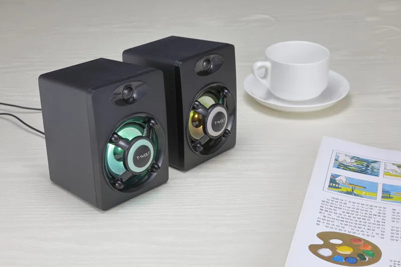 T-WOLF S1 Mini USB 2.0 Gaming Speaker Sound Equipment for Desktop Laptop PC Easy-to-Use Amplifiers/ Speakers
