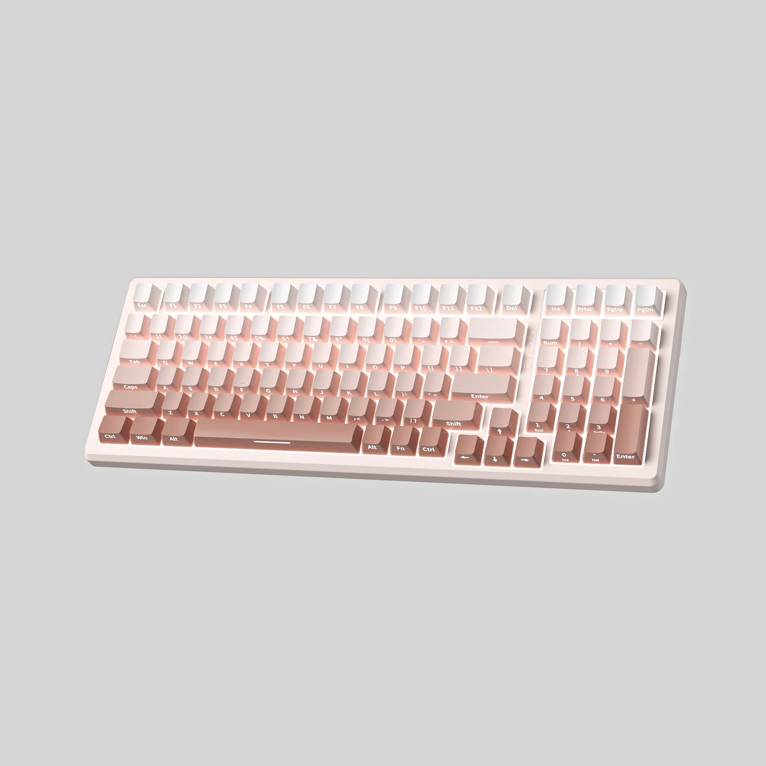 For K99 Hot Swap 90% Keyboard Gradient Pink Side Printed Double Shot PBT Keycaps LED Backlit Wired 99-Key Gaming Keyboard