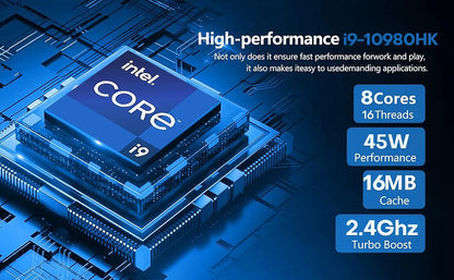 15.6" Intel Core i9 10980HK Laptop Computer PC Windows 11 Pro 16GB DDR 1TB 2TB SSD i9 Laptops Office Fingerprint Unlock Notebook PC