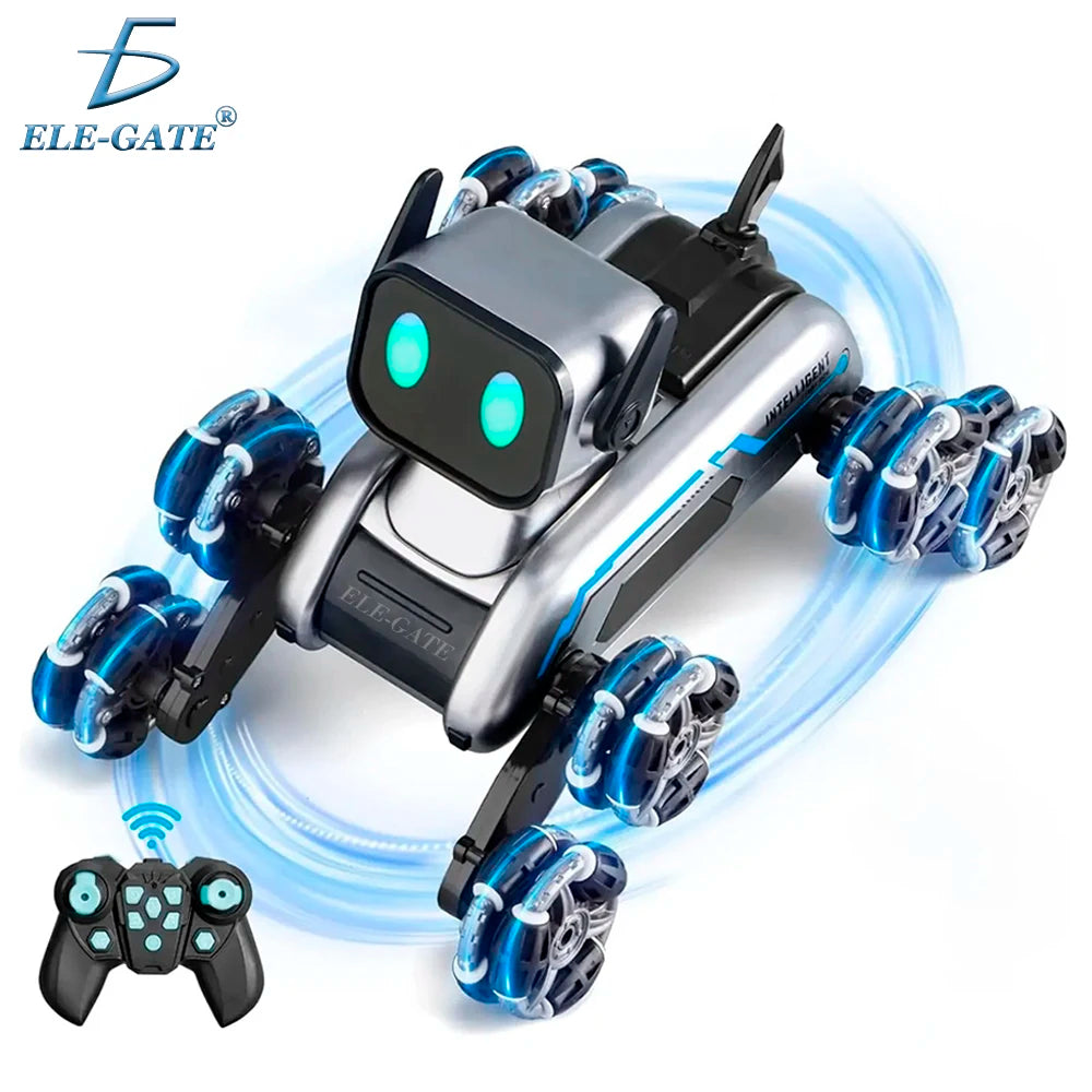 8WD RC Electronic Dog Toy Robot Plastic Model with RGB LED Lights Sound & Smoke Musical Toy with Remote Control