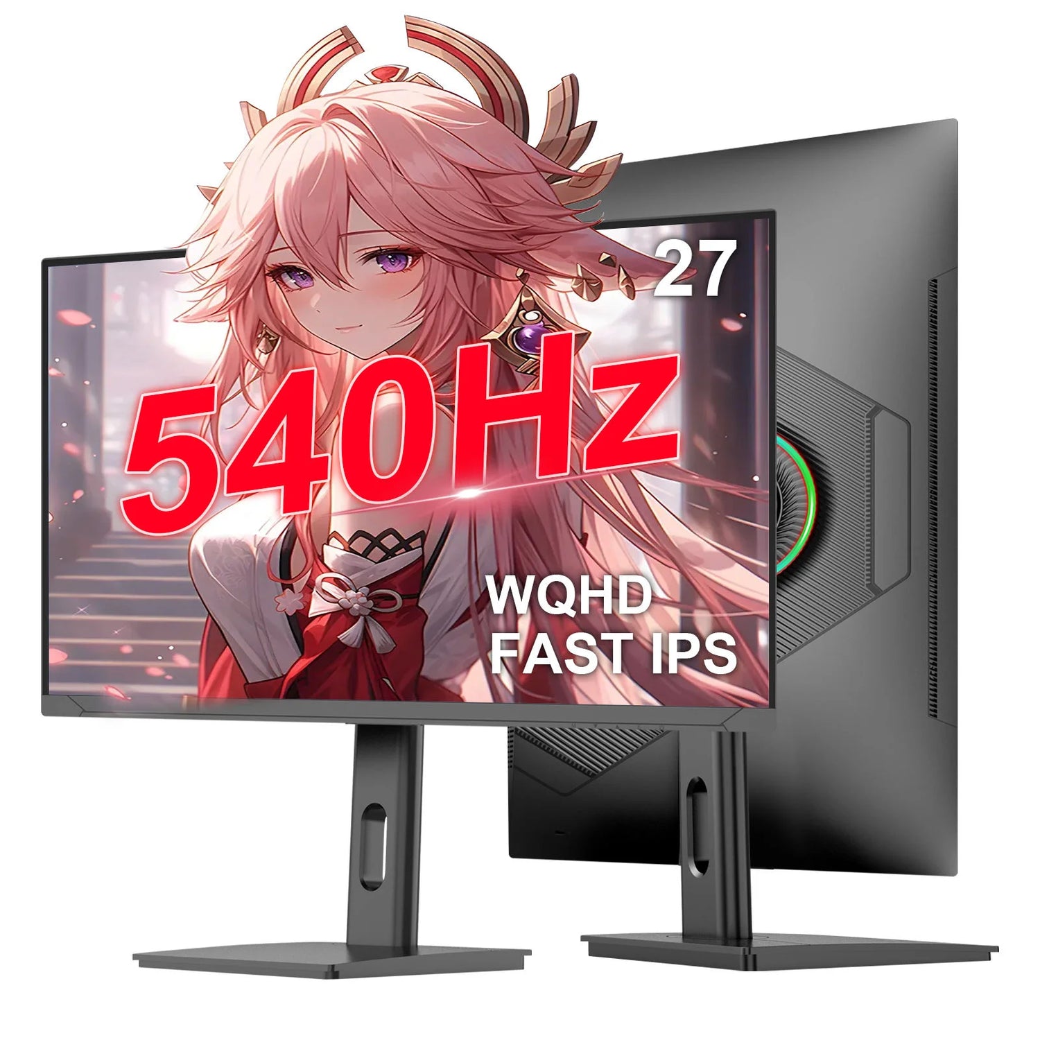 540Hz Esports Gaming PC Monitor, 27 Inch 2K 4K Frameless LED Display, 1ms Response 100% sRGB Low Blue Light Pro Gamer Screen