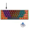 Blue Red Switch 60% USB Wired 61 Key Small Mini Mechanical Computer Gaming Keyboard