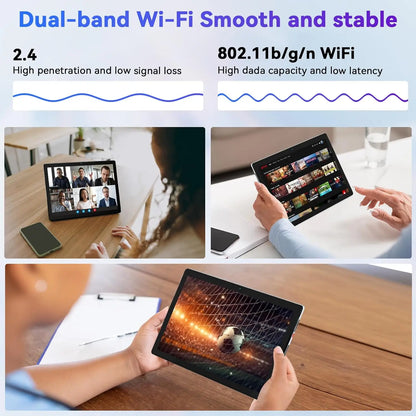 AEEZO MB1001 10 Inch Android Tablet Quad-Core 6GB RAM 64GB ROM 5MP+8MP Dual Camera HD IPS Display WiFi Bluetooth PC Pad Tablets