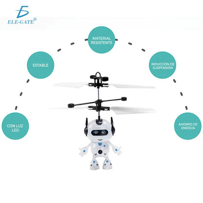 ELE-GATE Mini Electronic Flying Drone Sphere Plastic Toy with LED Lights and Manual Sensor Model JUG.FXQ5098 for Ages 5-7