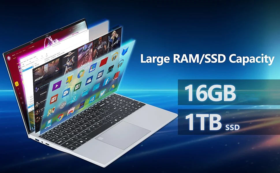 15.6" Intel Core i9 10980HK Laptop Computer PC Windows 11 Pro 16GB DDR 1TB 2TB SSD i9 Laptops Office Fingerprint Unlock Notebook PC