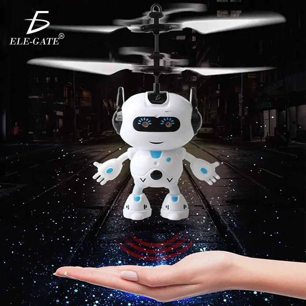 ELE-GATE Mini Electronic Flying Drone Sphere Plastic Toy with LED Lights and Manual Sensor Model JUG.FXQ5098 for Ages 5-7