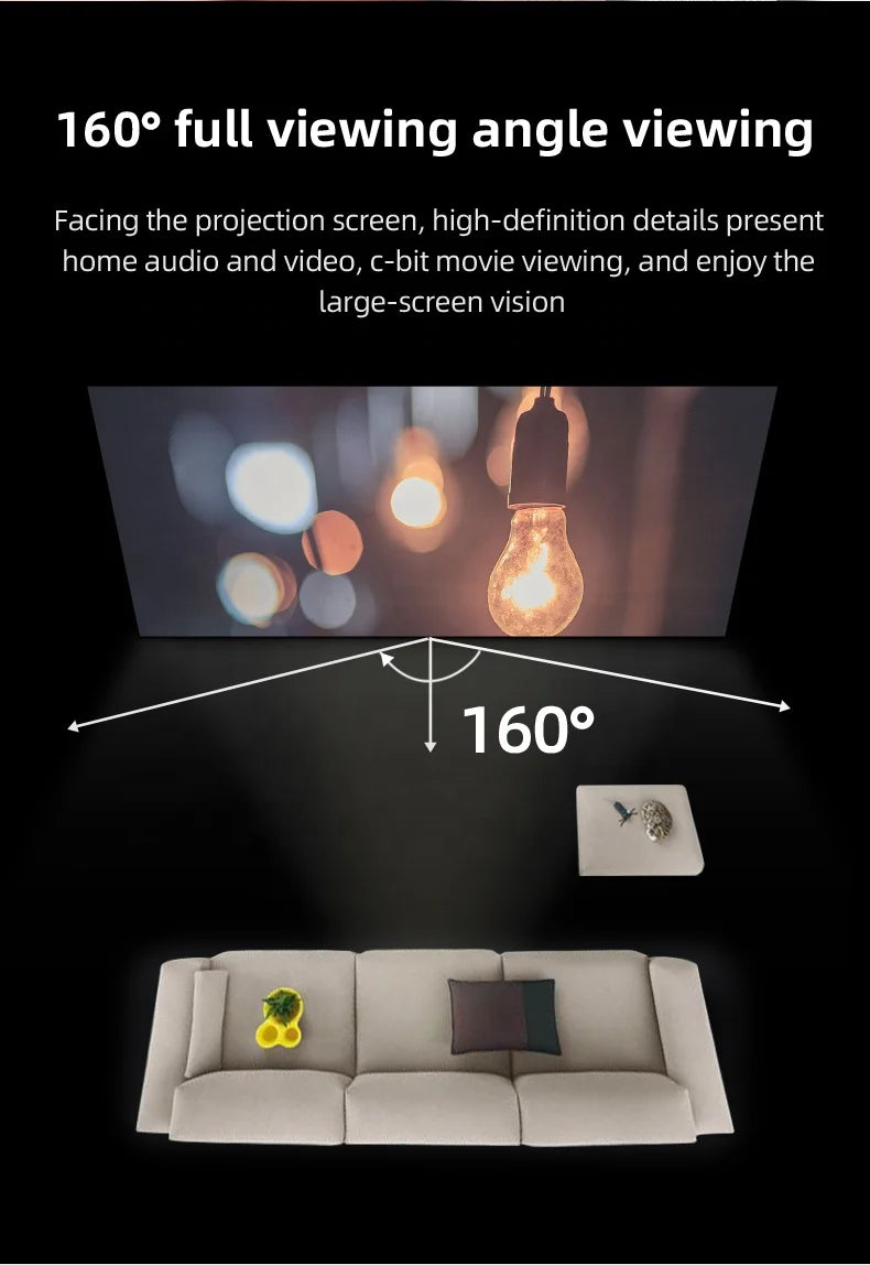 SXZ 60 Inches 16:9 Matt White Grating Anti-light Effect Gain 2.0 Brightness 120 Angle Home Outdoor Projector Screen