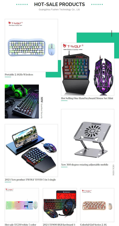 Hot Sale 4 in 1 Portable Wired Gaming Keyboard and Mouse Mousepad Headphone 4 in 1 Combos LED Light Gaming Set for Computer