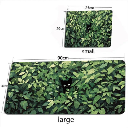 Kawaii Black Cat Mousepad Xxl PC Gaming Mouse Pads Gamer Mats Teclado Pad Mat Laptop Office Carpet 900X400