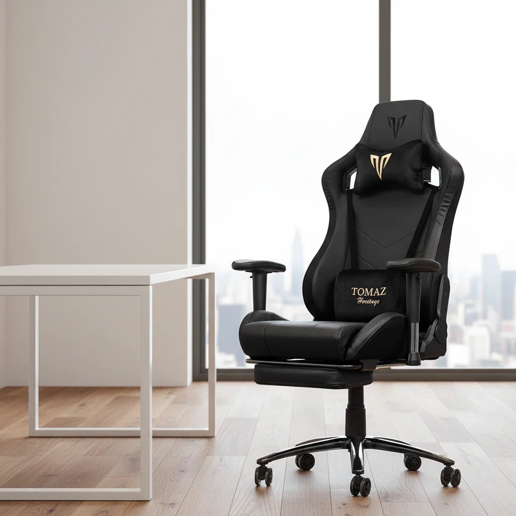 Computer Gaming Tomaz High Quality Customized Brown Ergonomic Computer Desk Reclining Gamer Seat Height Adjustment Feature