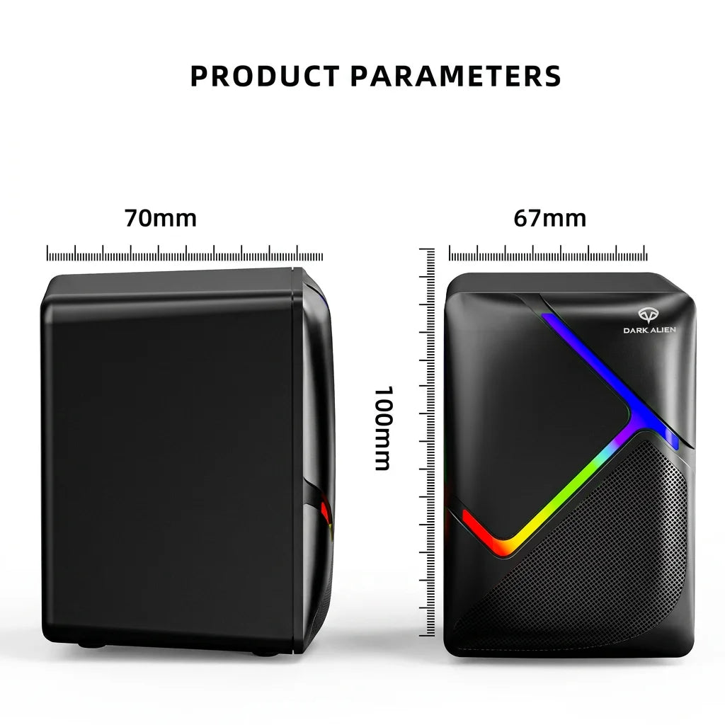 Hot Selling E-Sports Wired Speaker Mini Portable Desktop Laptop USB Multimedia Subwoofer RGB LED Lighting 2-Way Audio Gaming