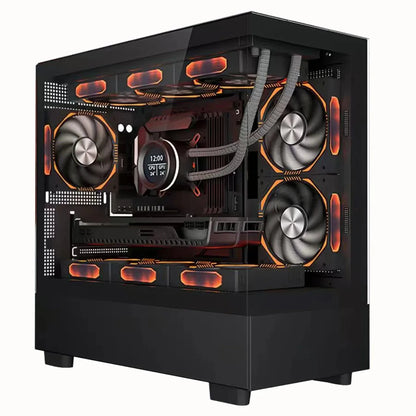 GAMDIAS ATX Mid-Tower Gaming PC Case Includes 3 X 120mm ARGB Fans High Airflow Mesh Audio Ports Front Tempered Glass Side Panel