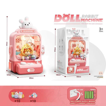 Children Grasp Doll Machine Toy Mini Electronic Clawing Doll Machine Household Electric Pinch Small Doll Twisted Egg Machine Toy