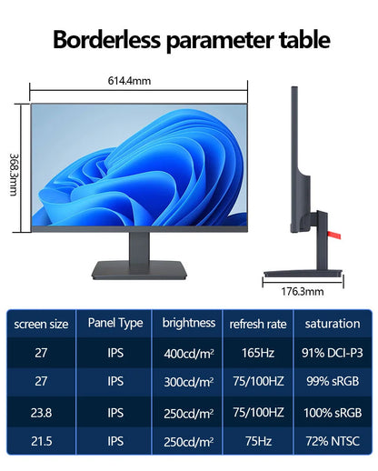 21.5 23.8 27 Inch IPS Gaming Monitor 1K 2K LCD PC Screen 75Hz 100Hz 165Hz Frameless LED Esports Computer Display TFT Panel Type