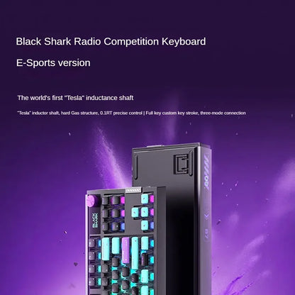 PC Gift Tri Mode 0.1RT Inductance Switch Custom Gaming Keyboard RGB 84 Keys Black Shark Magnetic Switch Mechanical Keyboard