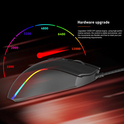 MEETION MT-GM19_2023 New Ultra High DPI Ergonomic Design 12000DPI Flexible Professional RGB Gaming Mouse