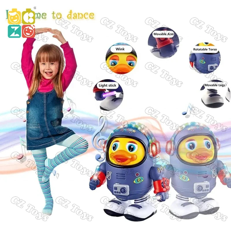 CZ New Arrival 2025 Electric Kids Toy Walking Animal Space with Music and Light Robots Duck Toys