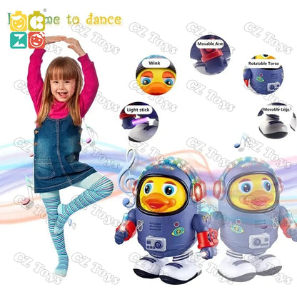 CZ New Arrival 2025 Electric Kids Toy Walking Animal Space with Music and Light Robots Duck Toys