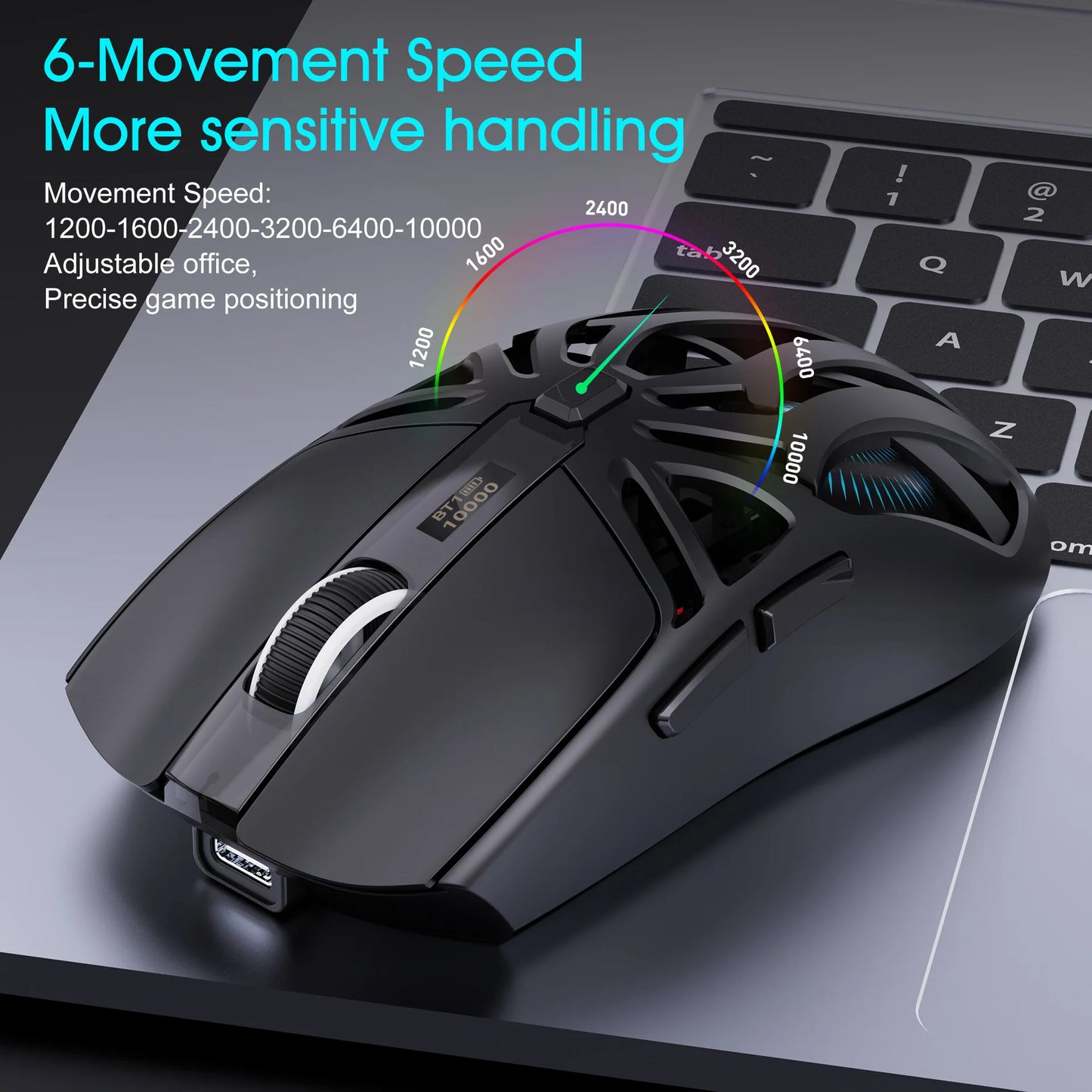 Hot 3 Mode Tri-mode Gaming Mouse Wireless Silent RGB Honeycomb Gaming Mouse Ergonomic 2.4G/BT/Wired E-sports Mice for PC