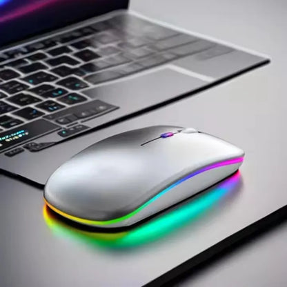 Rechargeable BT Wireless Mouse with 2.4GHz USB RGB 1600DPI Mouse for Computer Laptop Tablet PC Gamer Gaming Mouses