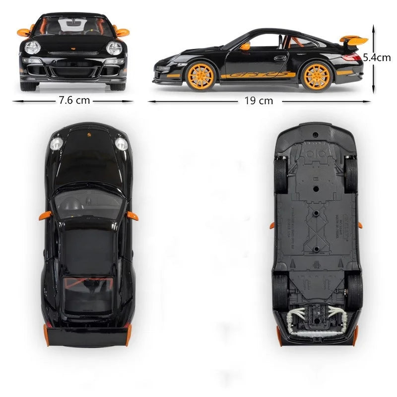 WELLY 1:24 Scale Diecast Model Cars GT3 RS Sports Car Model Alloy Car Model Collection Decoration for Kids Gifts