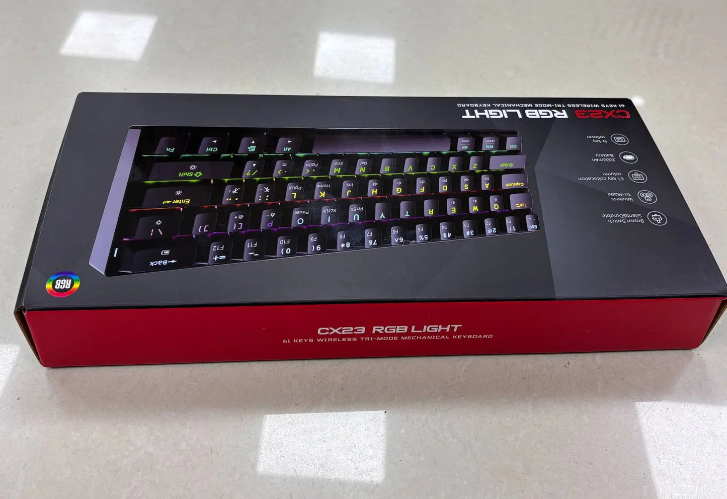 CK23 61-key Three-mode Mechanical Mini Keyboard Brown Switch E-sports Gaming Keyboard