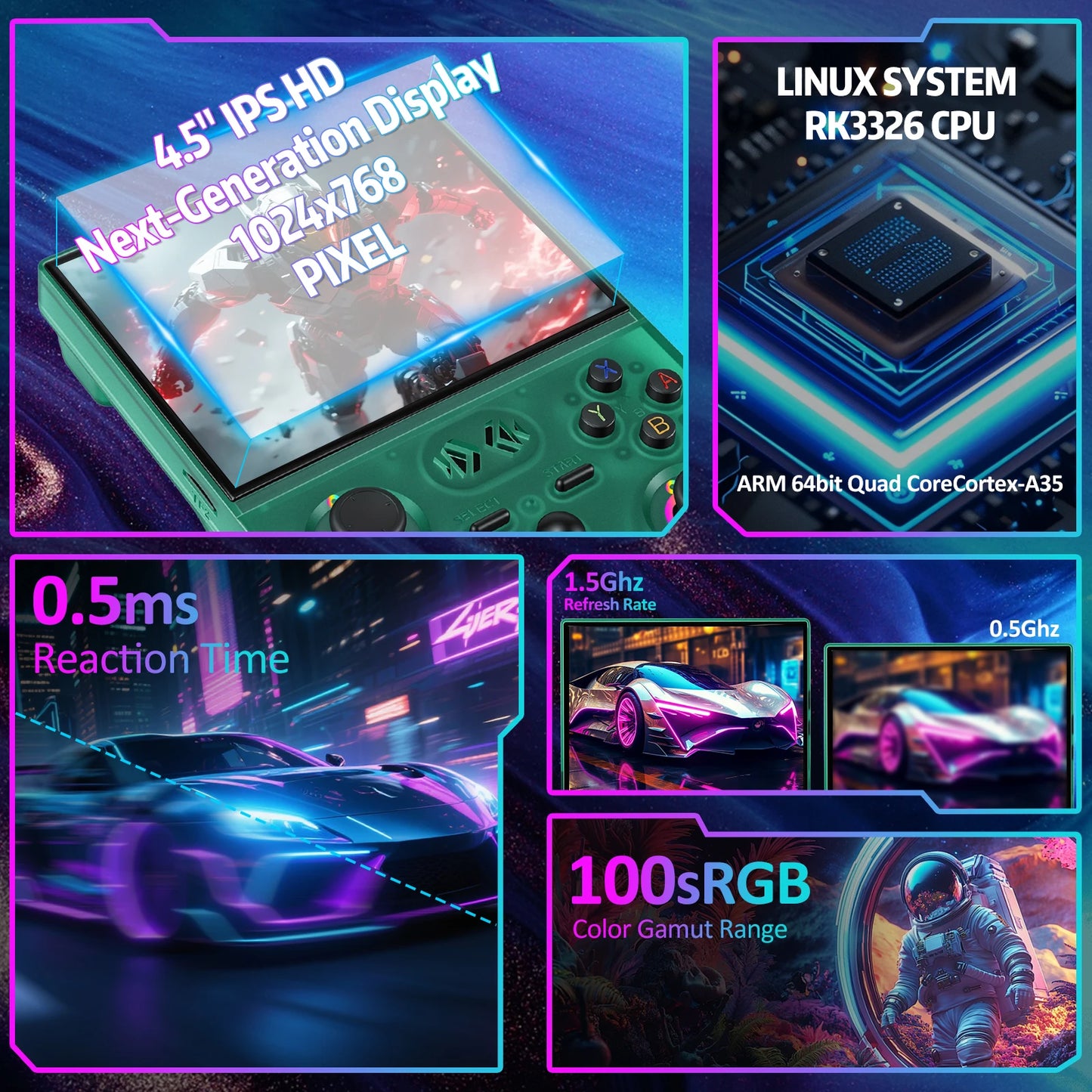 Handheld Game Console  XF40v  64gb20000 Games 4.5 Inch Screen Retro Classic Handheld Gaming Player Video Game Consoles