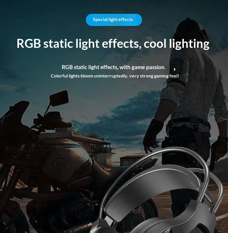 Cross-border Spot E-Sports Over-Ear Gaming 7.1 Surround Sound Active Noise Cancellation (ANC) 2m Cord Over-ear Headphones