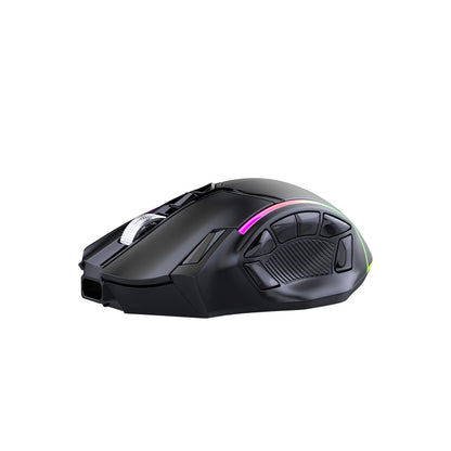 MKESPN W605 Wireless Three Mode Macro Defines Gaming Mouse Full Speed 12 Keys 24000DPI Gaming Mouse Programmable