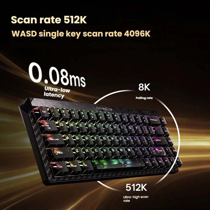 MADLIONS TITAN68 RGB Wired Gaming Keyboard 68 Keys Magnetic Axis Turbo Esports Carbon Fiber RT0.001mm for Valorant