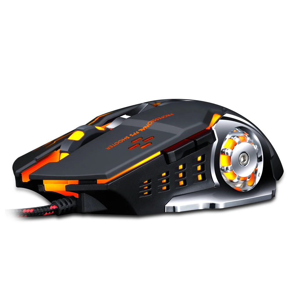 RGB Backlit Gaming Mouse Ergonomic2400DPI Vertical Gamer for PC Right Hand Orientation USB Connection