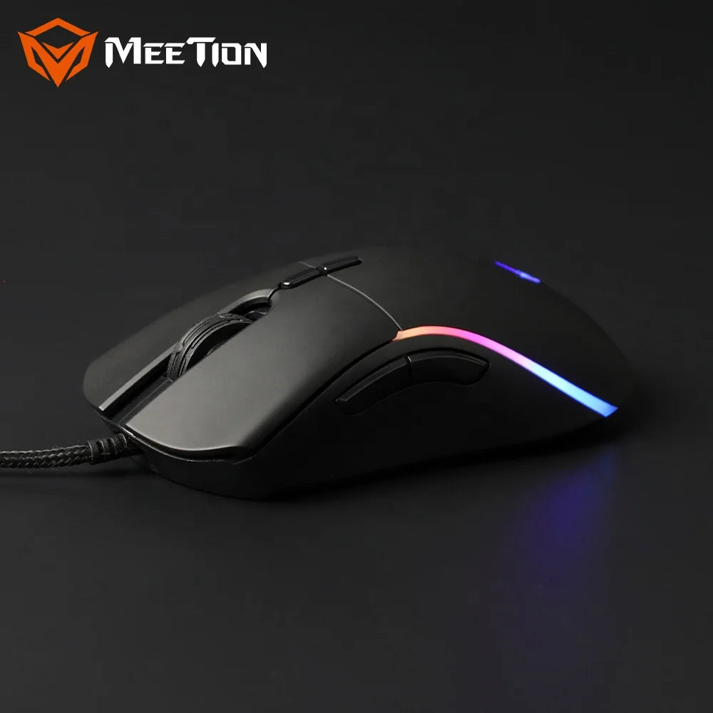 MEETION MT-GM19_2023 New Ultra High DPI Ergonomic Design 12000DPI Flexible Professional RGB Gaming Mouse