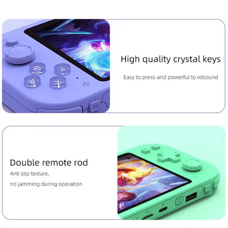 New GR3000 Handheld Game Console 5.1 Inch HD Screen Retro Game Cheap Children's Gifts Support Two-Player Games Expandable 64G