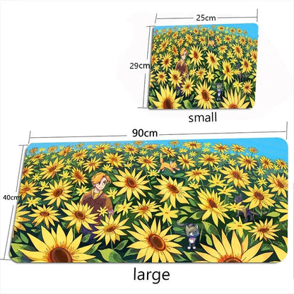 Kawaii Black Cat Mousepad Xxl PC Gaming Mouse Pads Gamer Mats Teclado Pad Mat Laptop Office Carpet 900X400