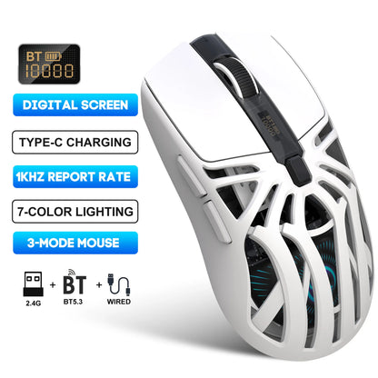 Hot 3 Mode Tri-mode Gaming Mouse Wireless Silent RGB Honeycomb Gaming Mouse Ergonomic 2.4G/BT/Wired E-sports Mice for PC