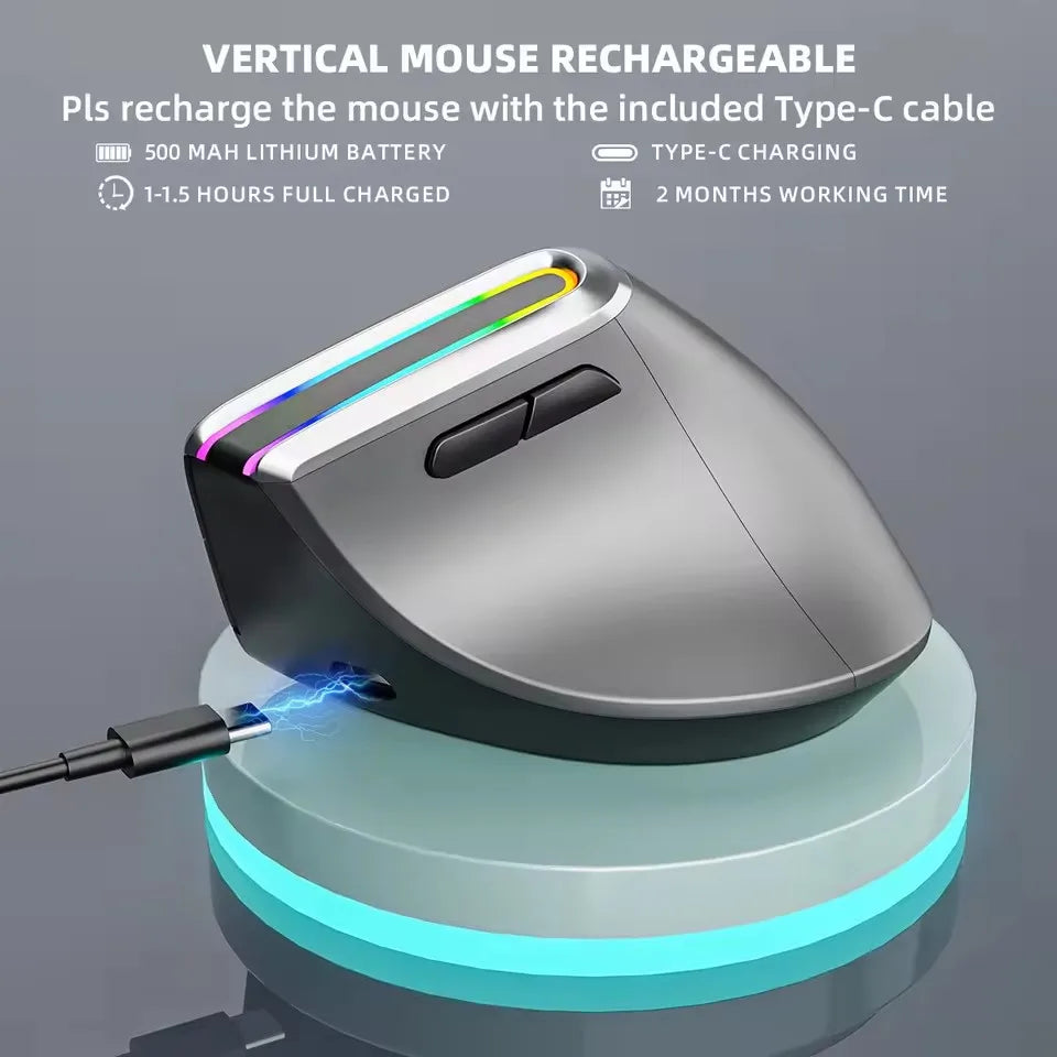 NEW Wireless Ergonomic Gaming Mouse MX Receiver Mice 6D 2.4G Silent Clicking Vertical Ergonomic Office PC Optical Wireless Mouse
