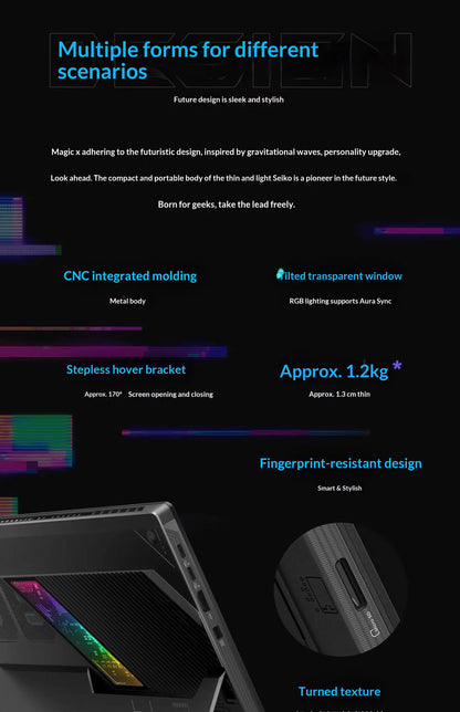 For ROG Zephyrus X 2025 Ryzen AI MAX 13.4 Inch Touch Two-in-One Gaming Laptop 2560x1600 SSD