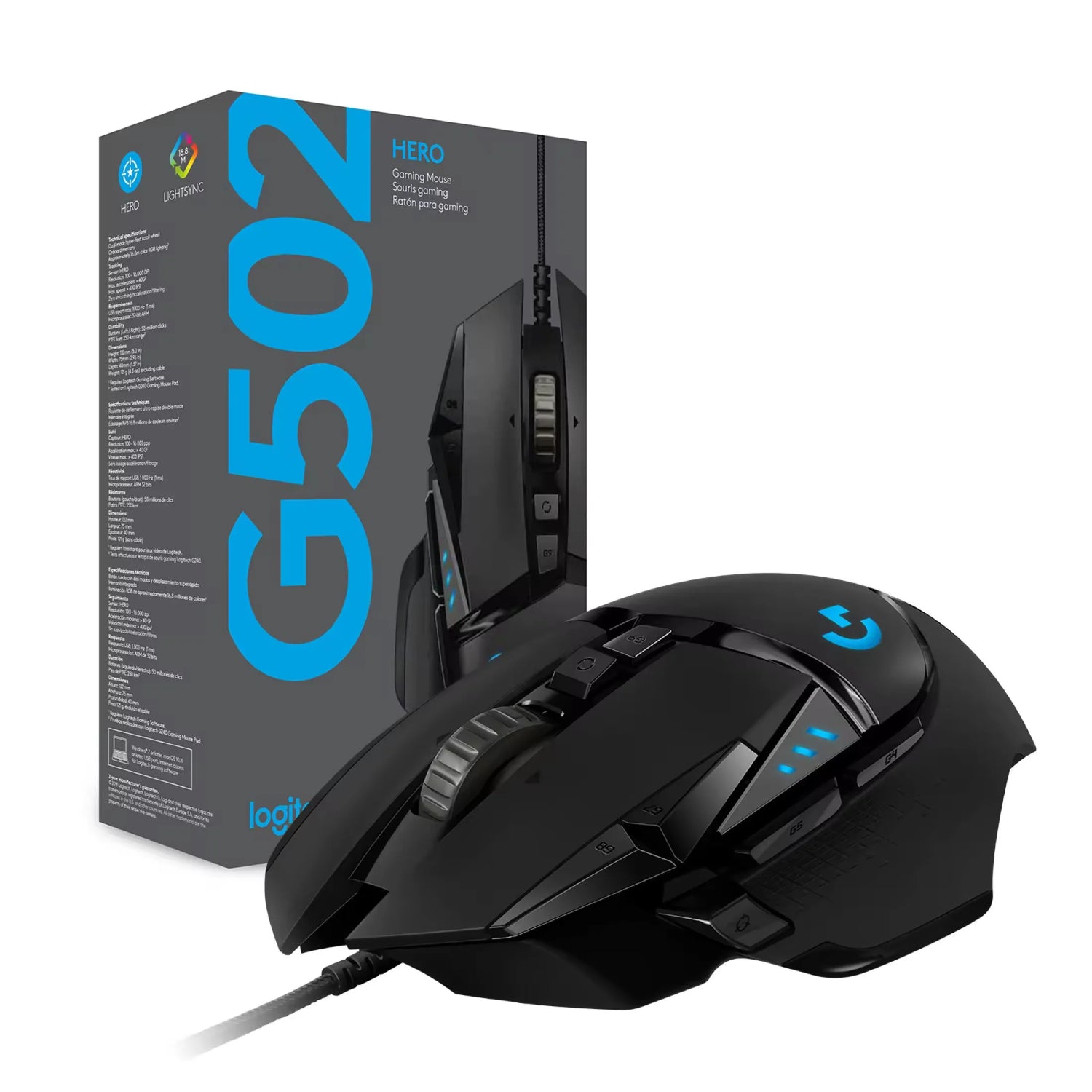 High Performanceo 0riginal Black Logitech G502 Hero Lightspeed 25600dpi Gaming Mice Computer Wired Gaming Mouse for Pc