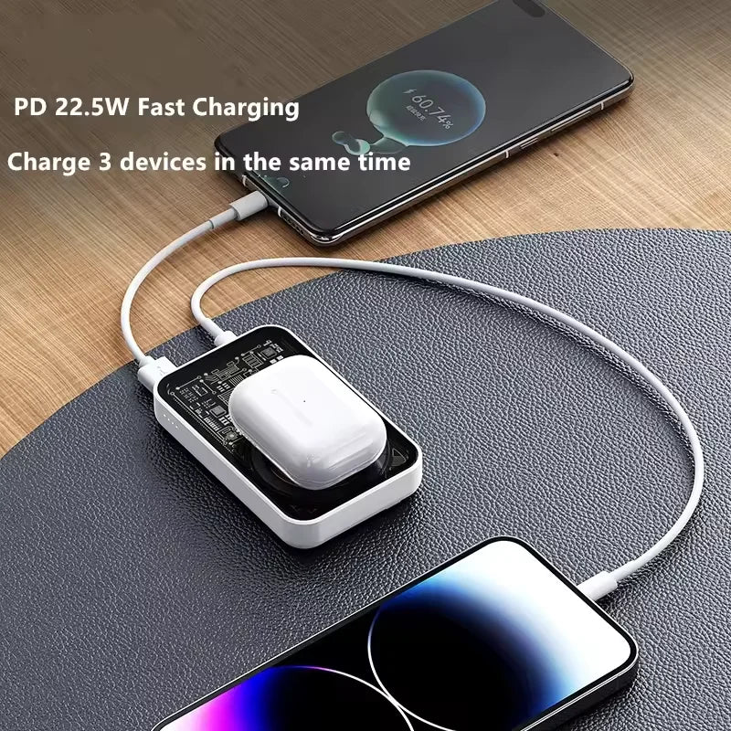 New Mini Portable Magnetic Charging Bank 10000mAh Wireless 15W Fast 22.5W Charging Bank 10000mAh Mobile Power Supply