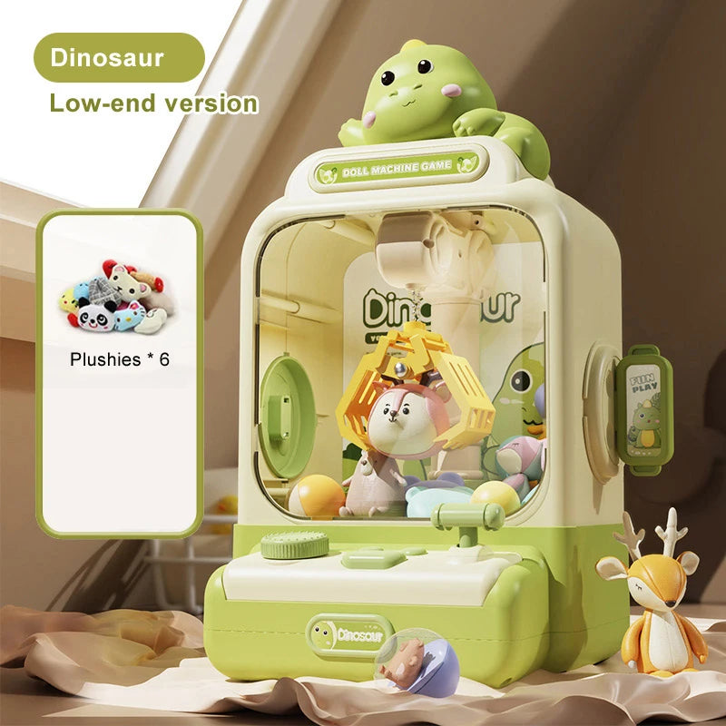 Children Grasp Doll Machine Toy Mini Electronic Clawing Doll Machine Household Electric Pinch Small Doll Twisted Egg Machine Toy
