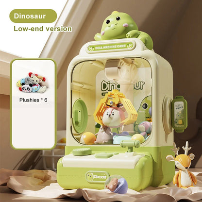 Children Grasp Doll Machine Toy Mini Electronic Clawing Doll Machine Household Electric Pinch Small Doll Twisted Egg Machine Toy