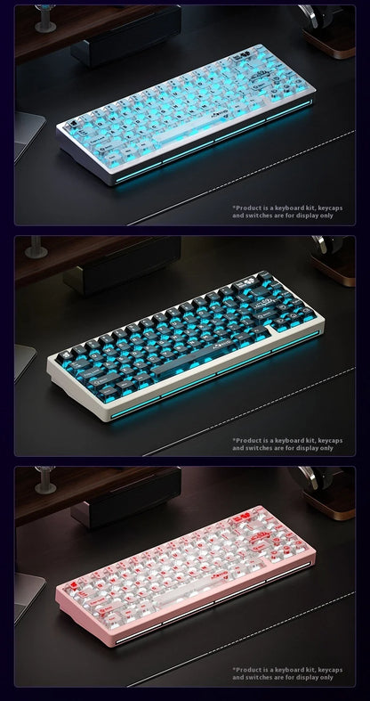 Weikav Nut65 Tri-Mode 6000mAh Mechanical Gaming Keyboard Kit QWERTY Wired/Wireless ARGB Rhythm DIY AO&EP Sound Reactive Lighting