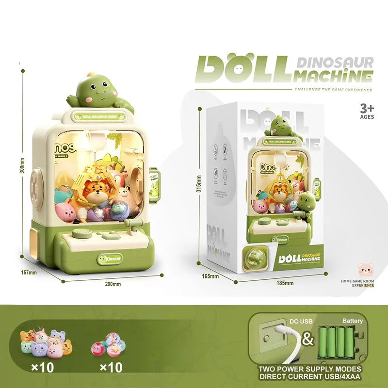 Children Grasp Doll Machine Toy Mini Electronic Clawing Doll Machine Household Electric Pinch Small Doll Twisted Egg Machine Toy