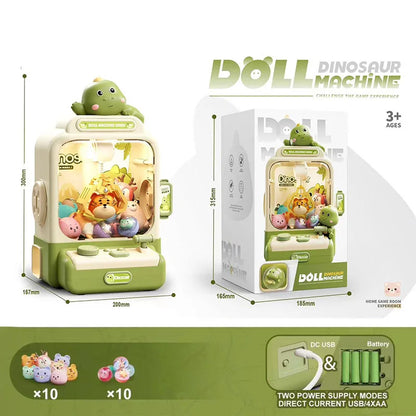 Children Grasp Doll Machine Toy Mini Electronic Clawing Doll Machine Household Electric Pinch Small Doll Twisted Egg Machine Toy