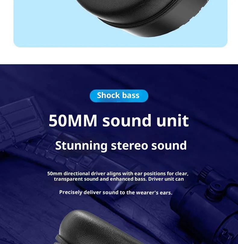 Cross-border Spot E-Sports Over-Ear Gaming 7.1 Surround Sound Active Noise Cancellation (ANC) 2m Cord Over-ear Headphones