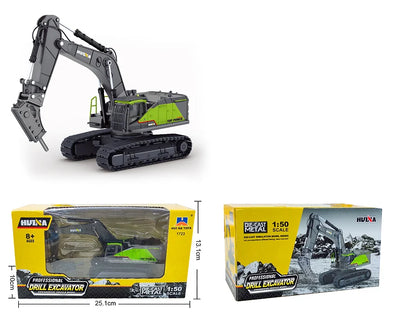 Dropshipping 1/50 Scale Open-Window Huina Static Zinc Alloy Die-cast Construction Model for Over-8-year-old