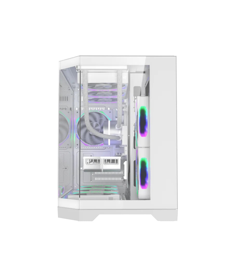 New Custom White Micro ATX Computer Cases Towers RGB Gamer PC Cabinet Chassis Desktop Casing Gaming PC Case